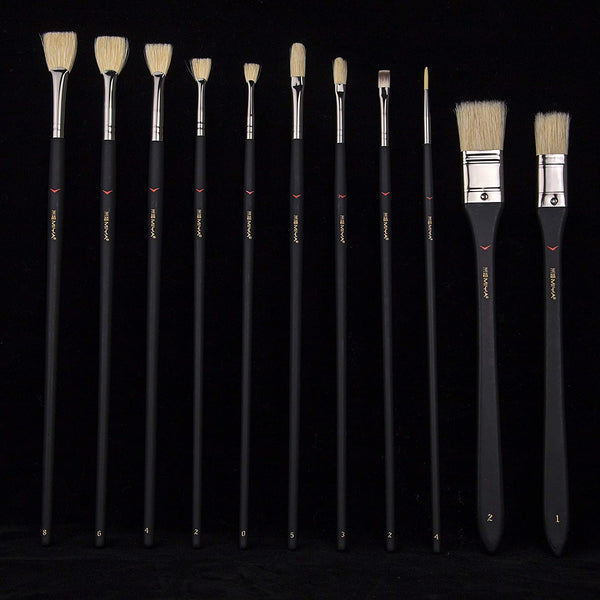Miya Himi 10pcs Black Knight Artist Paint Brushes Set for Acrylic Oil –  AOOKMIYA